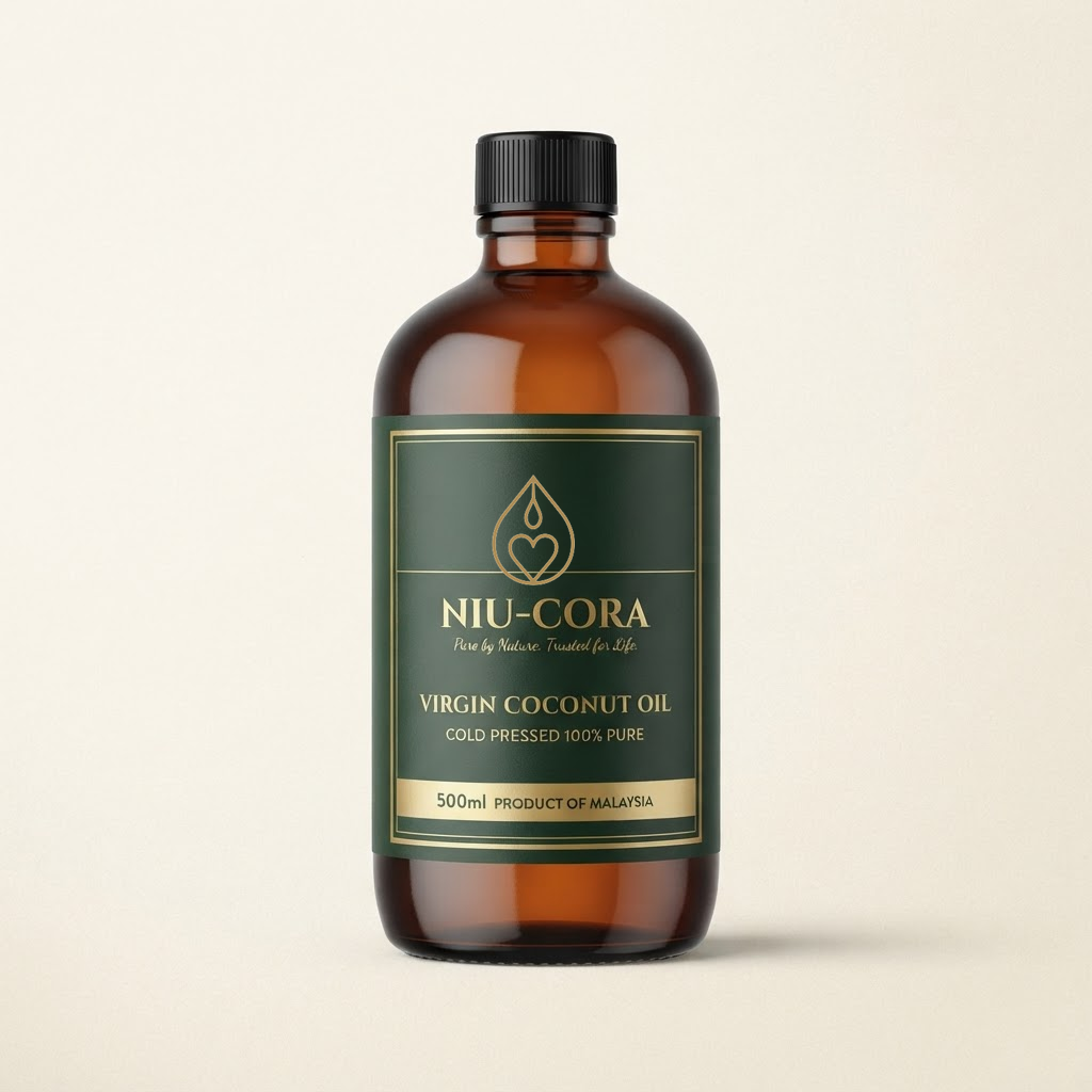 NIU-CORA 500ml Bottle of virgin coconut oil